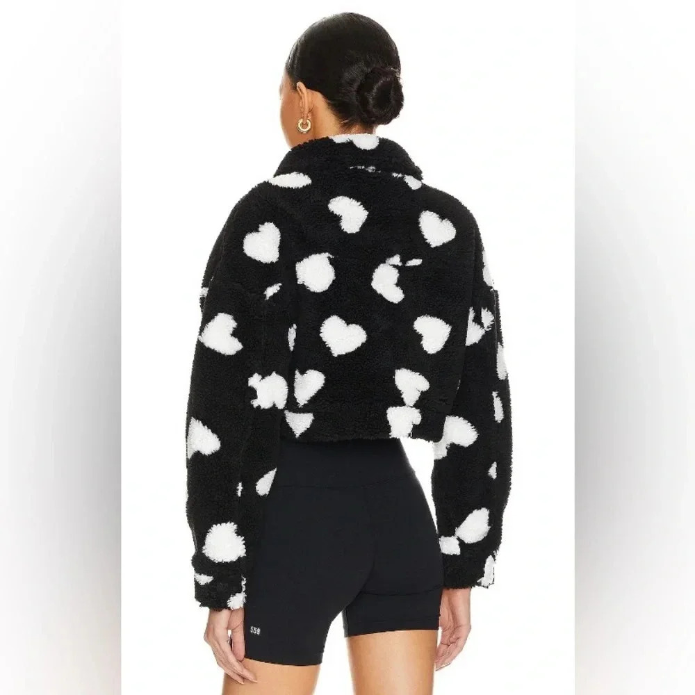 Beach Riot Devin Jacket, black with white hearts - Picture 3 of 10